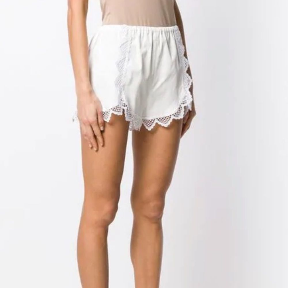 Giamba lace trim shorts white NWT